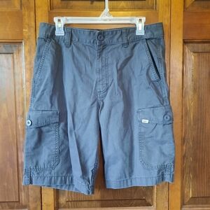 Vans "Off The Wall" 100% cotton gray skater cargo 10" inseam shorts size 30
